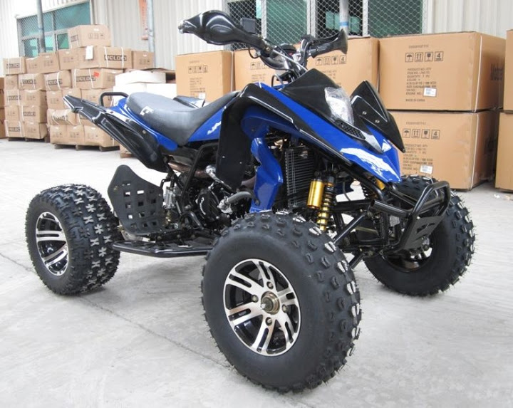 250cc Raptor Series 2 Watercooled Sports Quad Alloy Wheels - Blue