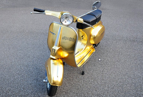 The Vespa Polini Gold -  Vespa Modif Unik Dengan Balutan Emas 23 Karat