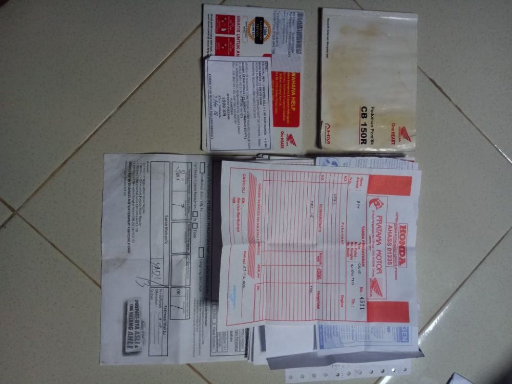 Buku Manual, Buku Service, Riwayat Service